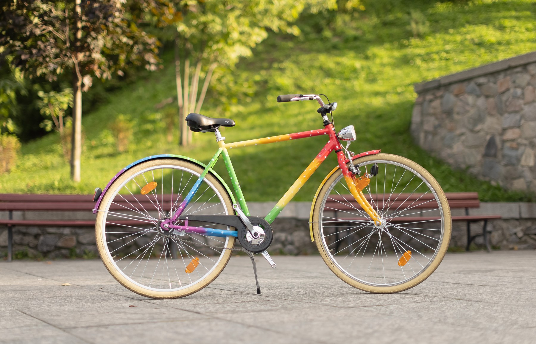 One-of-one rainbow custom bicycle by PCD